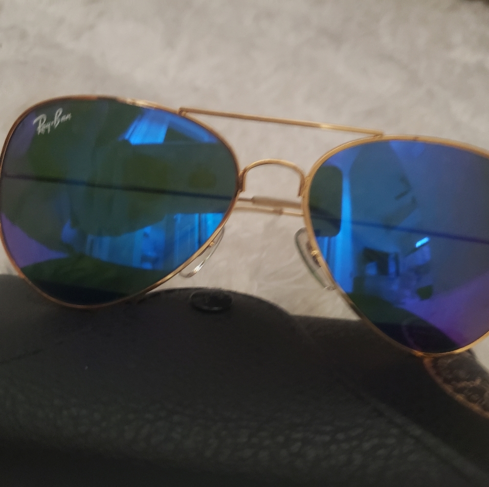 Ray Ban Mirrored Sunglasses Blue